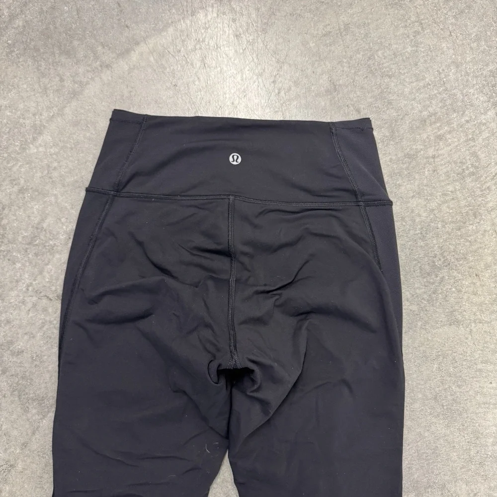 Women's Lululemon Leggings Black Mid Rise Athletic Yoga Pants Sz 6